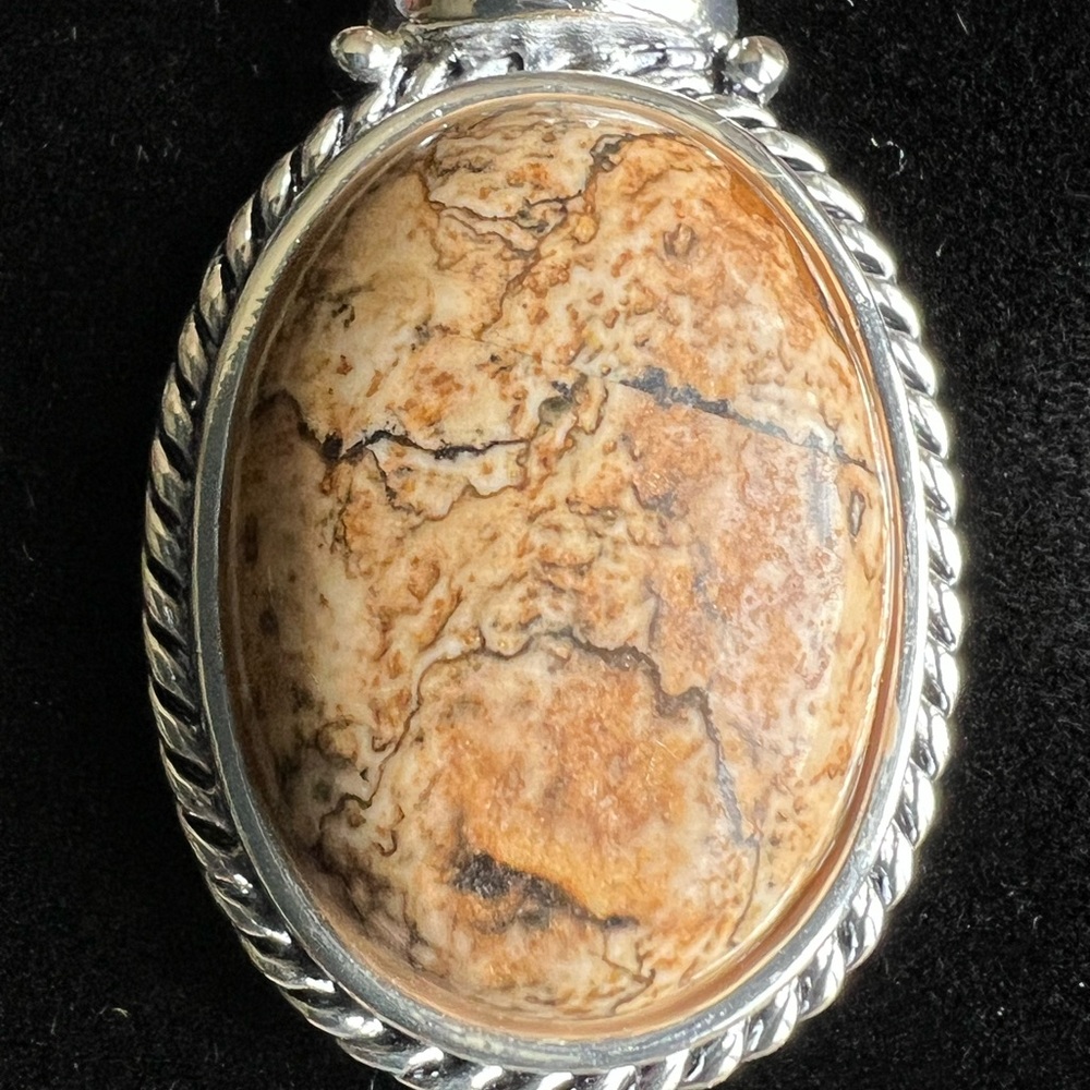 Silver and Brown Stone Pendant